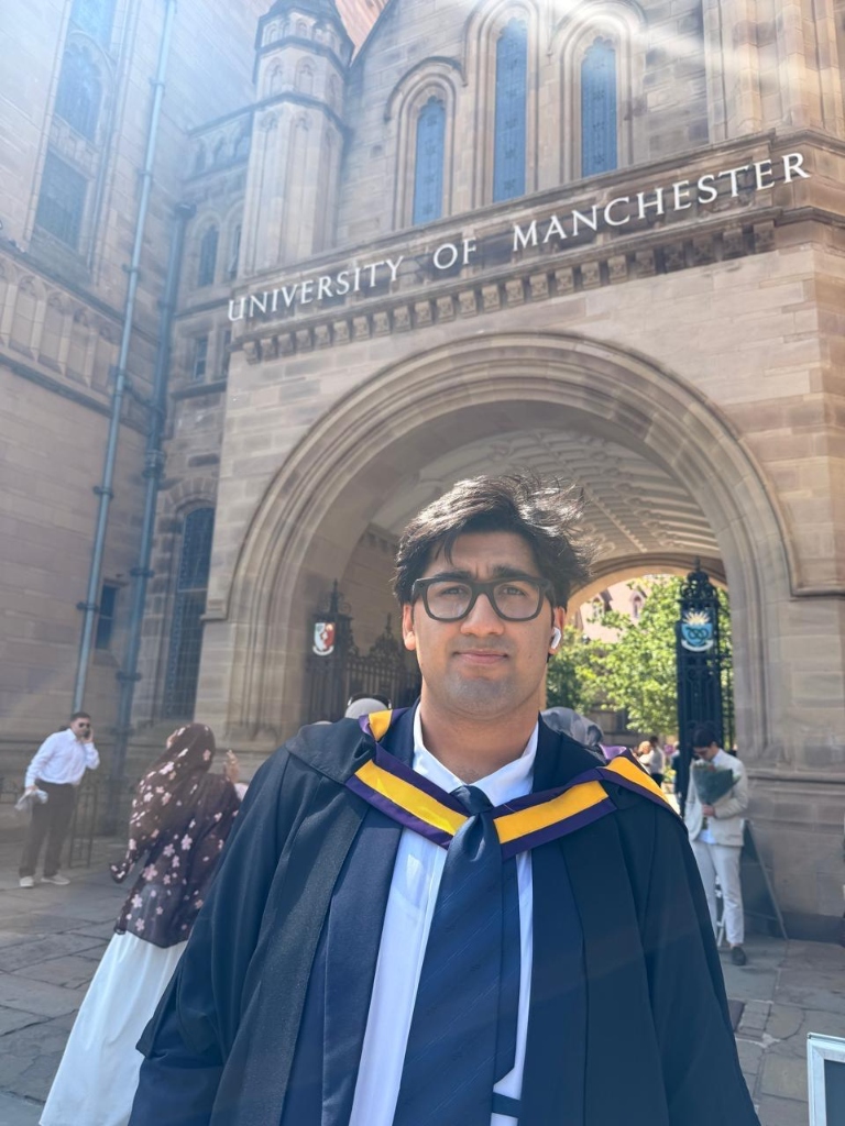 Manas Kapur Graduation at University of Manchester
